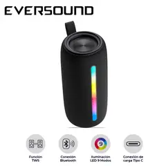 EVERSOUND - Parlante EV 502 Oxford BT USB TWS Luces RGB
