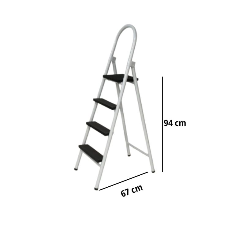 Escalera Metálica de 4 pasos Blanco