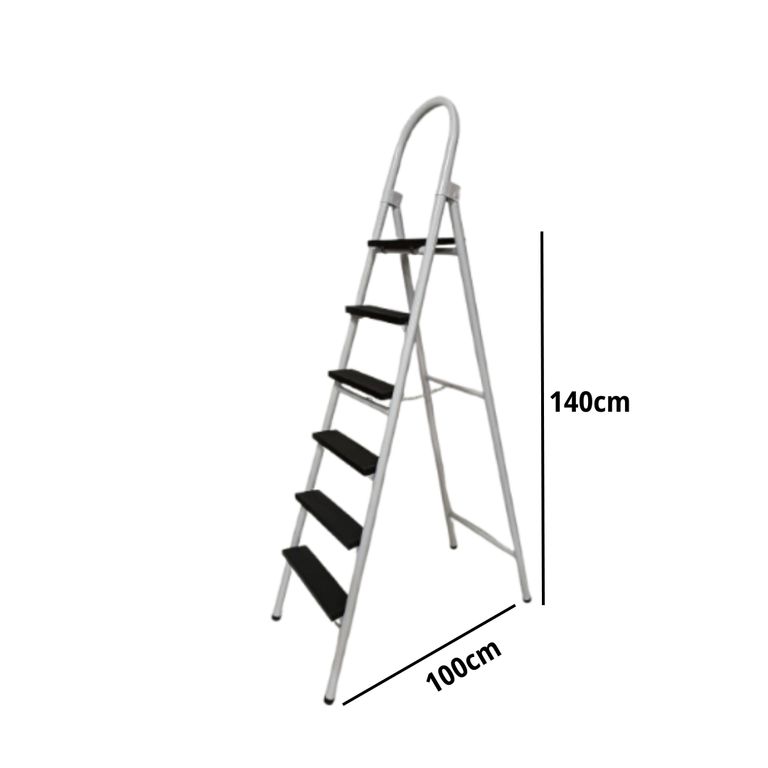 Escalera Metálica de 6 pasos Blanco