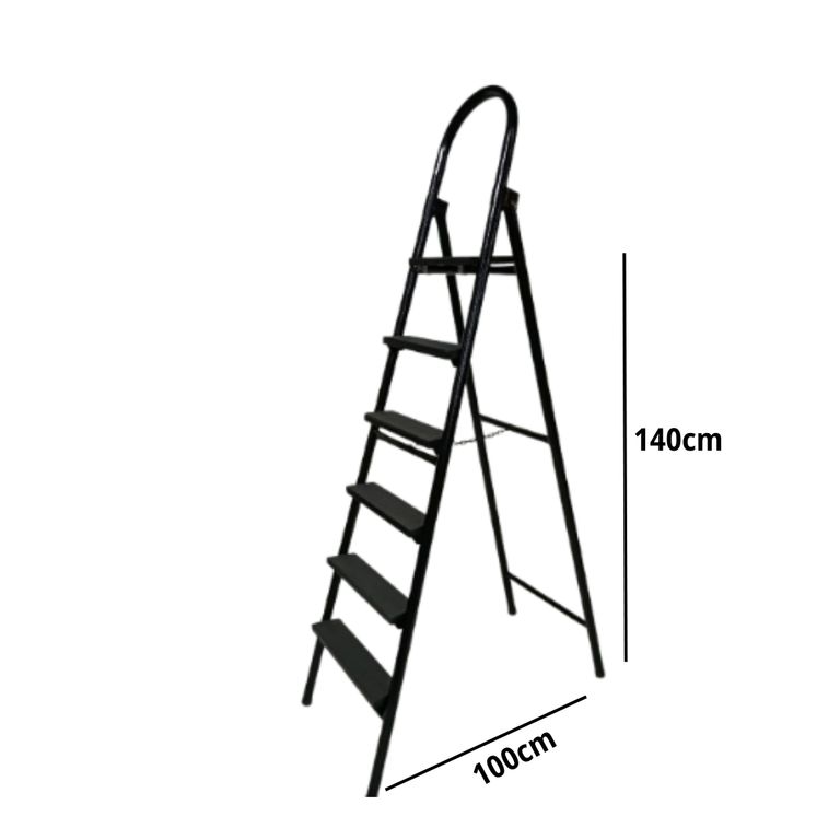 Escalera Metálica de 6 pasos Negro