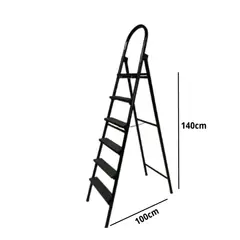 ATAHUALPA - Escalera Metálica de 6 pasos Negro
