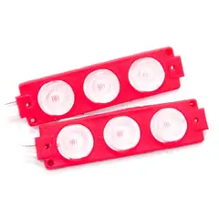 GENERICO - Modulo 3 Led Rígido Rojo Auto-Moto-Decoración 2PCS