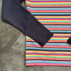 RED CARROT - Polo para nadar niña manga larga rayado fosforescente