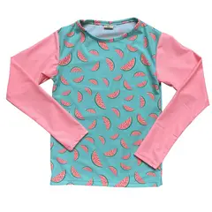 RED CARROT - Polo para nadar niña manga larga lycra rosa con sandias