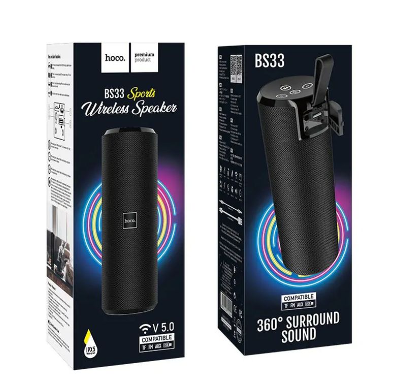 Parlante Bluetooth BS33 Sports TWS Negro