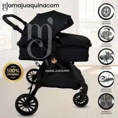 BABY - Coche Moisés Travel System «LINDSAY» de Lujo Black