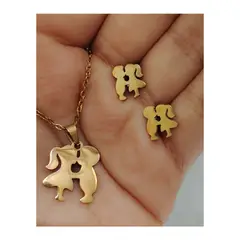 GENERICO - Set Aretes y Collar Pareja Dorado