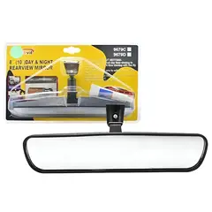 JET - Espejo Interior para Auto 10PuLG Antirreflejo Universal Base de Metal y Pegamento