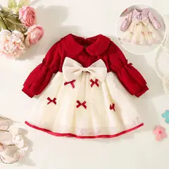 GENERICO - VESTIDO NAVIDAD PARA BEBE NIÑA - FIESTA NAVIDEÑA