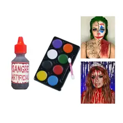 GENERICO - Pack Caritas pintadas maquillaje artístico mas sangre artificial