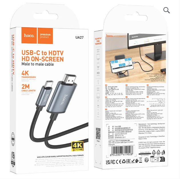 Cable Tipo C a HDMI UA27 4K ULTRA HD 2m