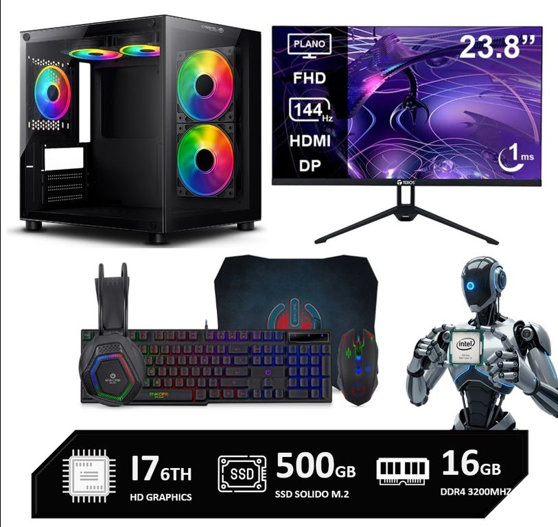Computadora Pc Core I7 6700 Monitor 24 FHD RAM 16GB SSD 500GB