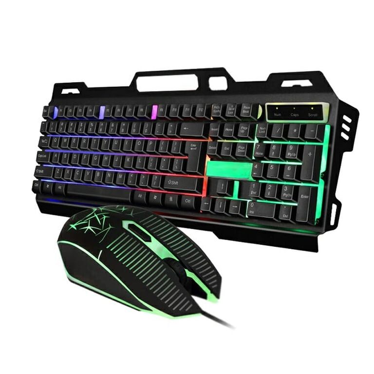 Kit Combo Gamer Teclado Metálico Mouse RGB con luces para PC