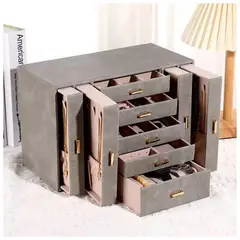 GENERICO - Joyero Grande de 7 Capas PU Organizador de Joyas de 7 Niveles