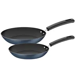 TRAMONTINA - Juego de sartenes de Aluminio Sicilia Azul x 2 piezas (20 cm-26 cm)