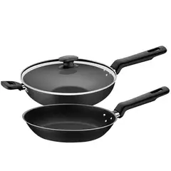 TRAMONTINA - Juego de sartenes de Aluminio Loret x 3 piezas (2.2 L-1.4 L)