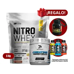 UNIVERSE NUTRITION - Proteína Nitro Whey 5Kg Chocolate+Dragon Pharma 1 Kg+Portaproteína+XB