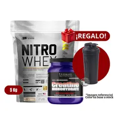 UNIVERSE NUTRITION - Proteína Nitro Whey 5Kg Vainilla+Ultimate Nutrition 1 Kg+Shaker