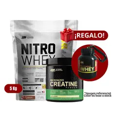 UNIVERSE NUTRITION - Proteína Nitro Whey 5Kg Chocolate+Optimum Nutrition 300g+Portaproteína
