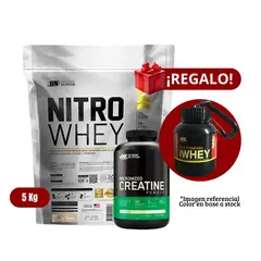 UNIVERSE NUTRITION - Proteína Nitro Whey 5Kg Vainilla+Optimum Nutrition 600g+Portaproteína