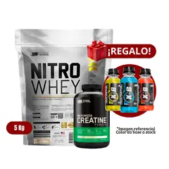 UNIVERSE NUTRITION - Proteína Nitro Whey 5Kg Vainilla+Optimum Nutrition 600g+XB