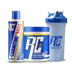 DRAG PHARMA - Creatina Ronnie Coleman 300 g + L - Carnitina XS 3000 Ronnie Coleman - Orange Smash + Shaker Ronnie Coleman