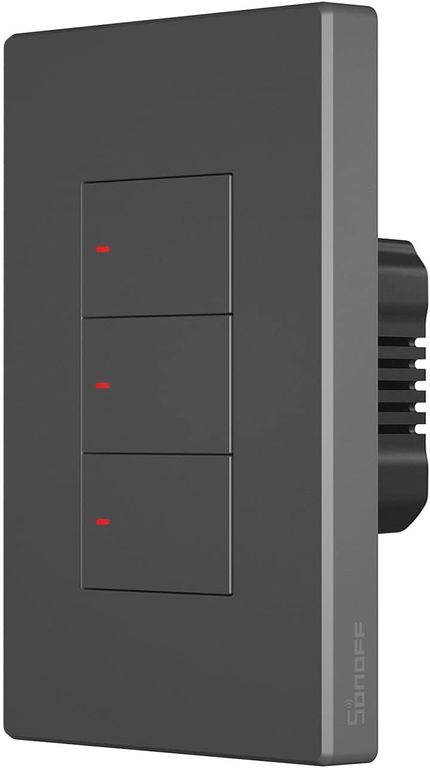 Interruptor Inteligente M5 Negro 3 Botones Wifi