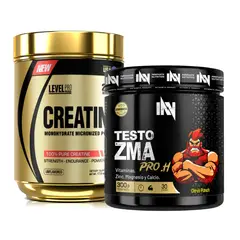 Level Pro - Creatina 500 G + Testo ZMA PRO.H 30 Servicios - Citrus Punch