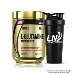 LEVEL PRO - L - Glutamina 150 g - Micronizada / 60 servicios + Shaker