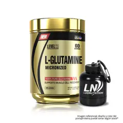 LEVEL PRO - L - Glutamina 150 g - Micronizada / 60 servicios + Portaproteina