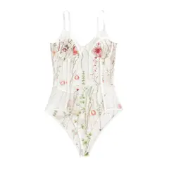GENERICO - Body “Ethereal Garden” Encaje Transparente Bordado con Flores