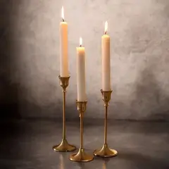 GENERICO - SET DE 3 CANDELABROS CÓNICOS COLOR COBRE