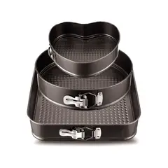 GENERICO - Set de Moldes para Repostería Antiadherente 3 Piezas