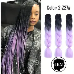GENERICO - Kanekalon para Extensiones y Trenzas Africanas en Lila con Negro