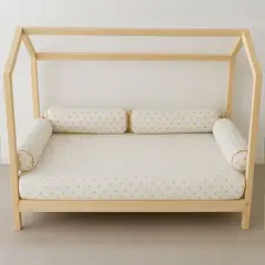 GENERICO - Bumpers Protectores Tubulares cama cuna Montessori 1.5 plazas - Estrellitas - Diseño 6 Piezas