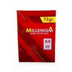 MILLENIUM - Papel Bond A4 75gr Paquete 500 hojas Útiles De Oficina -