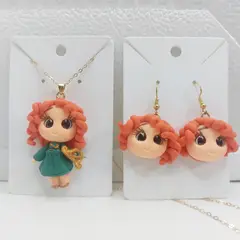 GENERICO - SET NIÑA DE ARETES + COLLAR MERIDA -  ACCESORIOS DANIELA SAC