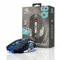 GENERICO - Mouse Gamer Inalámbrico Recargable Yelandar Q6 RGR Ergonómico
