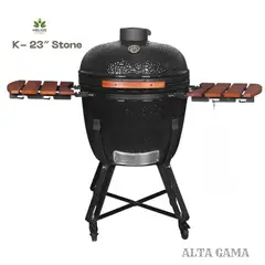 GENERICO - Kamado Stone 23 Parrilla color Negro con Accesorios