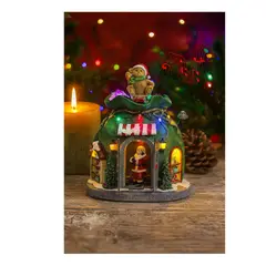 GENERICO - Casa navideña con luces y sonido en forma de regalo