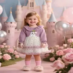 GENERICO - VESTIDO PARA BEBE MANGA LARGA- NAVIDAD