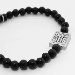 GENERICO - Pulsera de plata con piedra onix