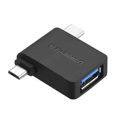 UGREEN - Adaptador OTG 2 en 1 30453 Tipo C y Micro USB – Negro