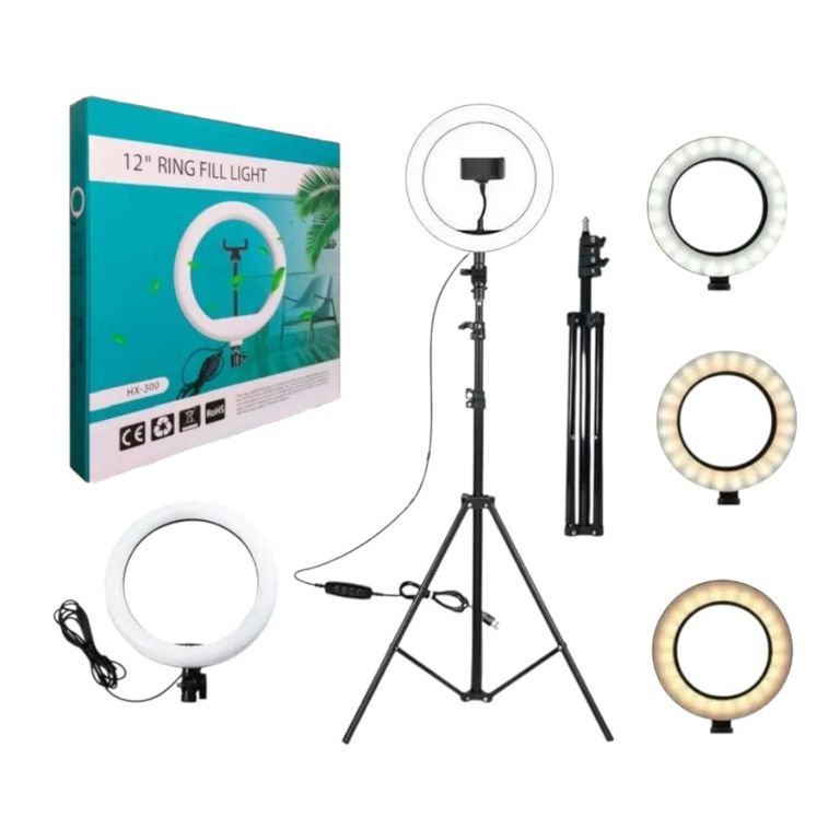Aro De Luz Led 30cm + Trípode De 210m + Soporte De Celular