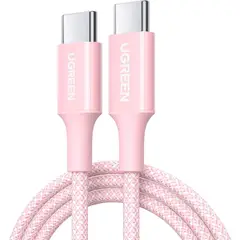 UGREEN - Cable USB-C L501 60W 3A 1m Fast Charging Nylon Braided Rosa - 35441