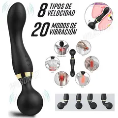 GENERICO - Masajeador 2 en 1 Vibrador Multiuso Intimo Consolador 8 velocidades