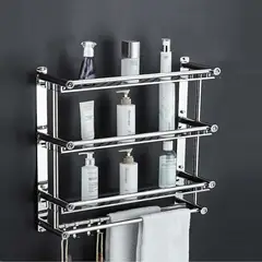 GENERICO - Estante para Toallas de 3 Capas de Acero Inoxidable 40CM