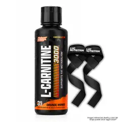 NUTREX RESEARCH - L-Carnitina Liquida L-Carnitine 3000 MG - 31 Servicios Orange Mango + Straps