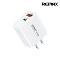 REMAX - Cargador De Pared 20W RP-U120 Con Conector USB Tipo-A y Tipo-C