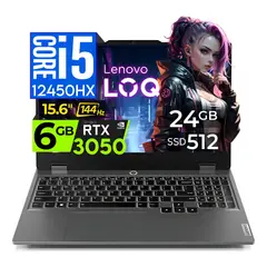 LENOVO - Laptop Gamer Loq 15iax9 Core i5 12450HX RAM 24GB SSD 512gb RTX3050 144Hz